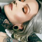 Green Zircon 8K Stars Shining Tunnel(2Pcs) - AKAK BODYJEWELRY - ear - tunnel