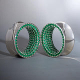 Green Zircon S925 Silver Stars Shining Tunnel(2Pcs) - AKAK BODYJEWELRY - ear - tunnel