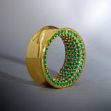 Green Zircon S925 Silver Stars Shining Tunnel(2Pcs) - AKAK BODYJEWELRY - ear - tunnel