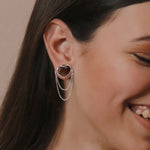 Heart Chain Stainless Steel Ear Gauge Tunnels 2Pcs - AKAK BODYJEWELRY - ear - tunnel