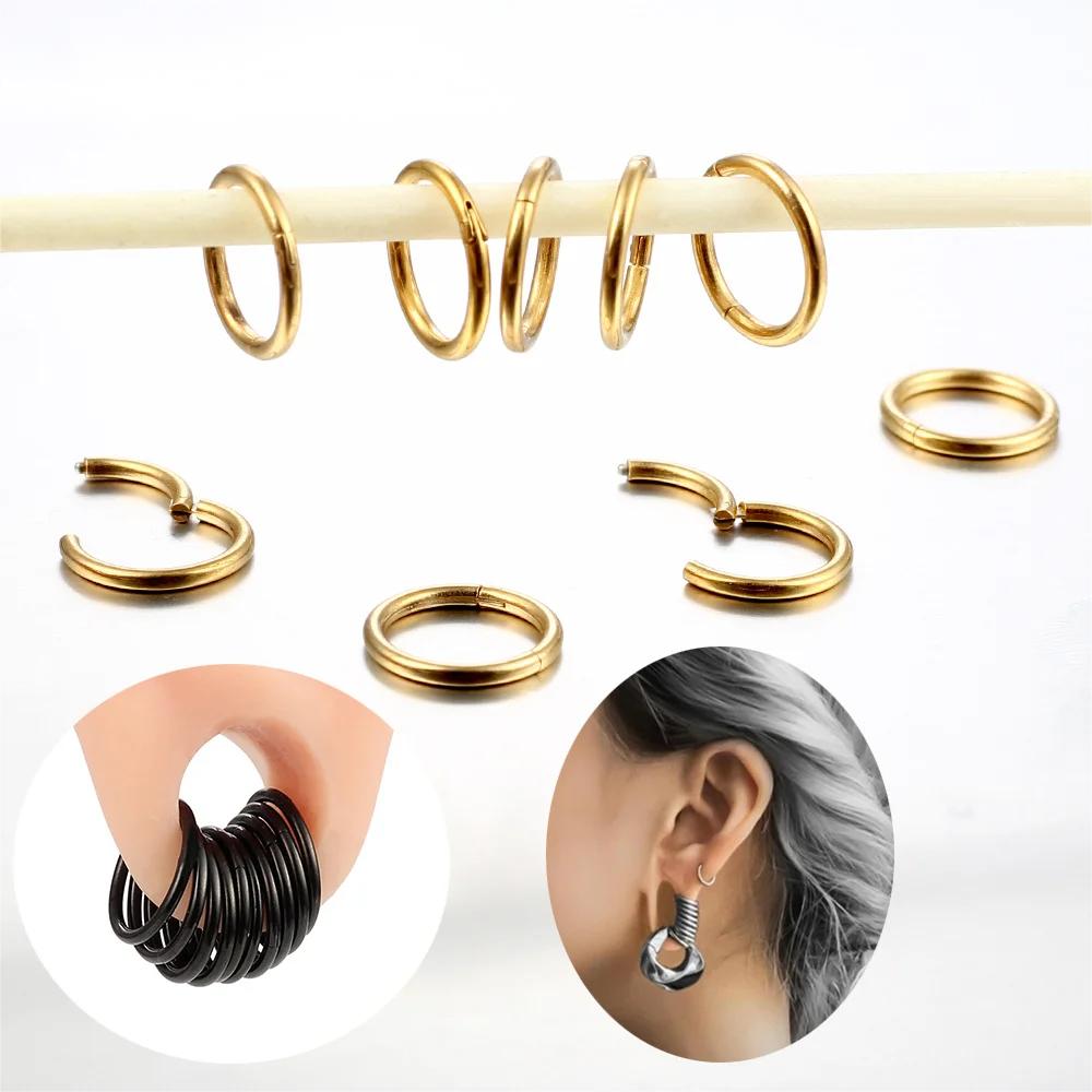 Hinged Ear Piercing Nose Rings Hoop - AKAK BODYJEWELRY - ear - tunnel