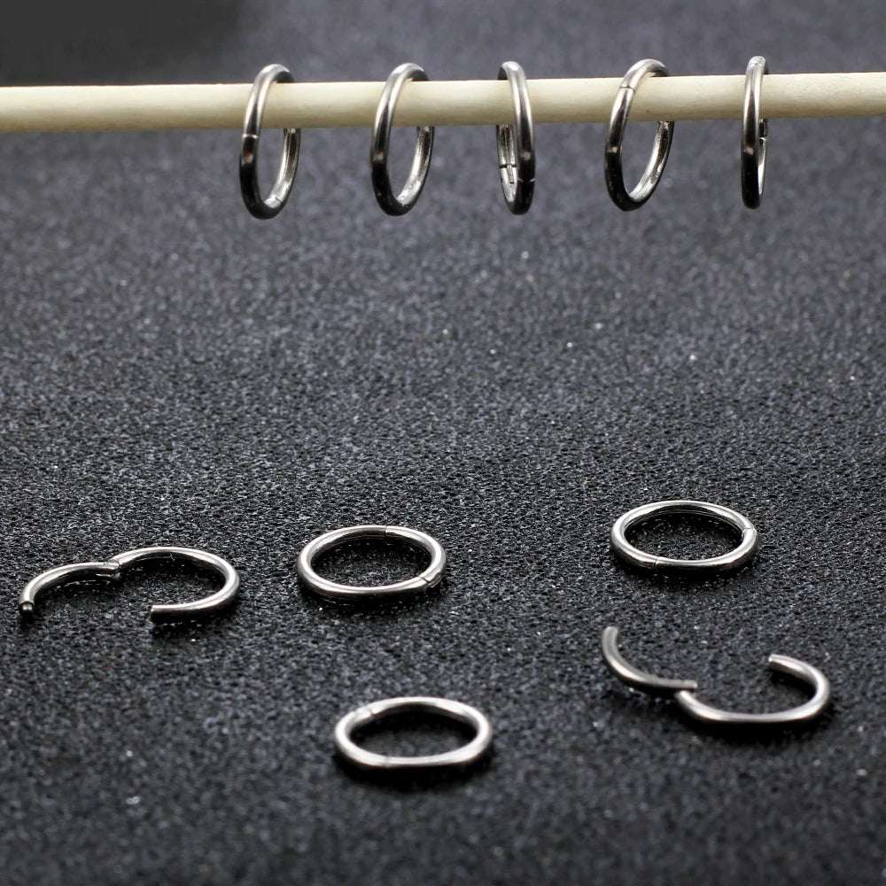 Hinged Ear Piercing Nose Rings Hoop - AKAK BODYJEWELRY - ear - tunnel