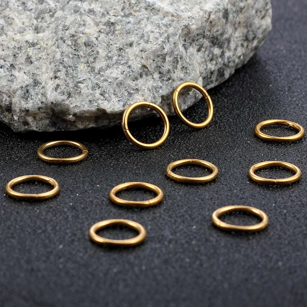 Hinged Ear Piercing Nose Rings Hoop - AKAK BODYJEWELRY - ear - tunnel