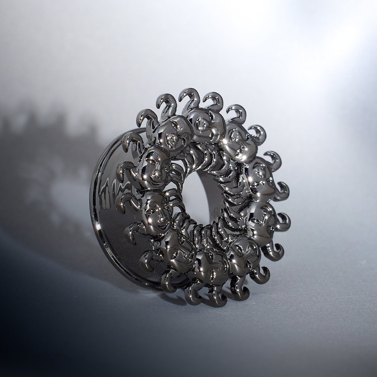 Human Centipede Tungsten Steel Ear Gauge Tunnel(2Pcs) - AKAK BODYJEWELRY - ear - tunnel