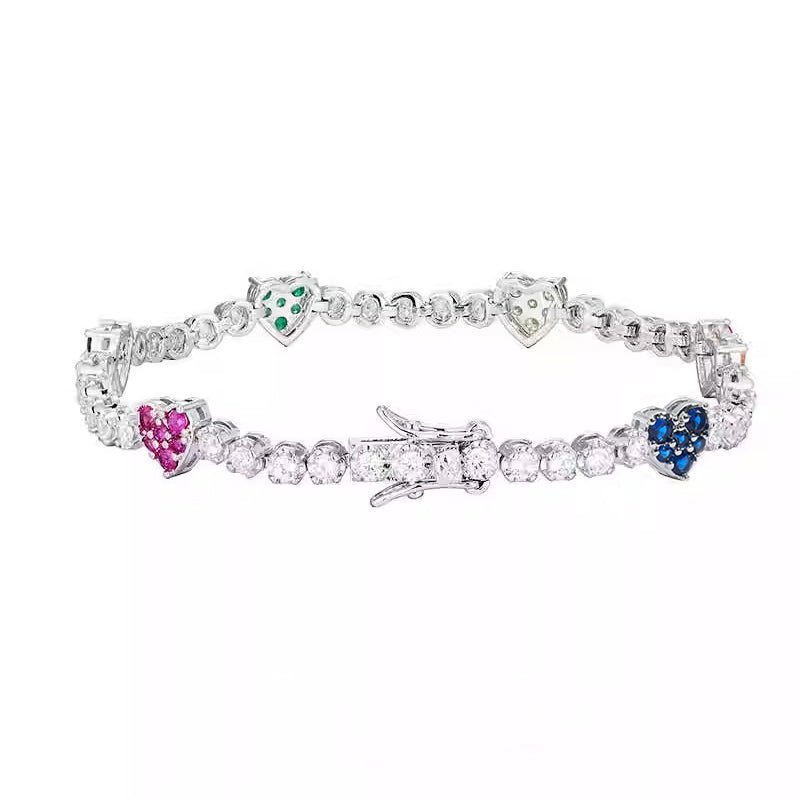 Love Multicolor Zircon Tennis Bracelet - AKAK BODYJEWELRY - ear - tunnel