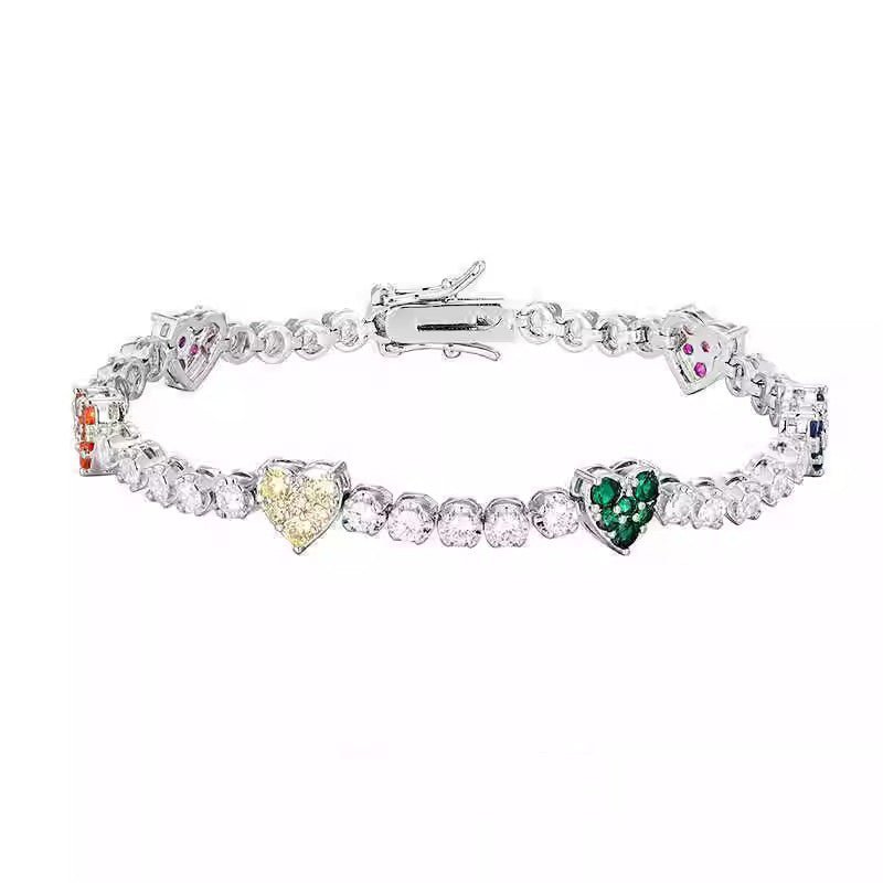 Love Multicolor Zircon Tennis Bracelet - AKAK BODYJEWELRY - ear - tunnel