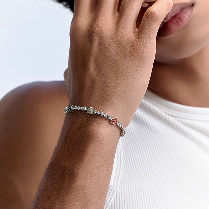 Love Multicolor Zircon Tennis Bracelet - AKAK BODYJEWELRY - ear - tunnel