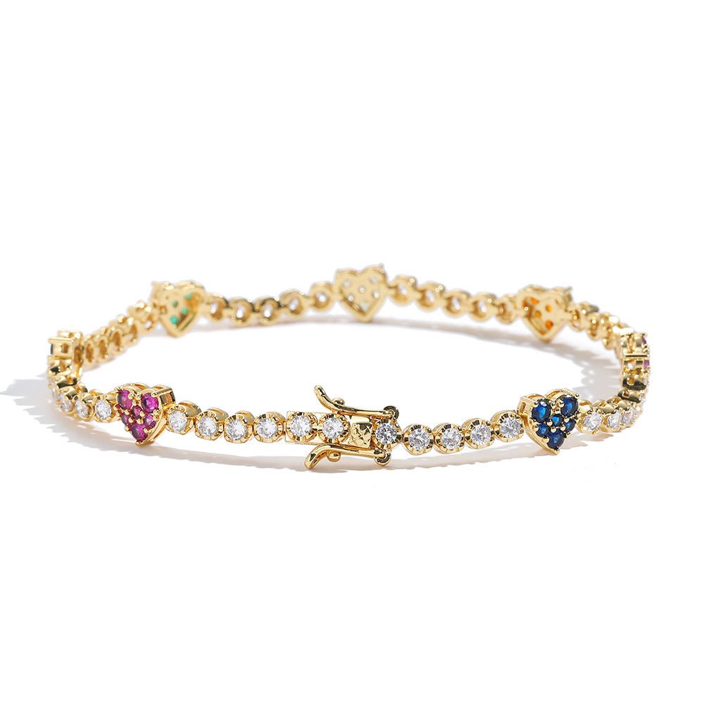 Love Multicolor Zircon Tennis Bracelet - AKAK BODYJEWELRY - ear - tunnel