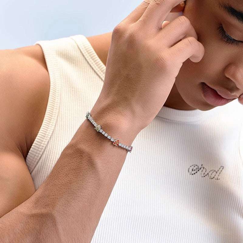 Love Multicolor Zircon Tennis Bracelet - AKAK BODYJEWELRY - ear - tunnel
