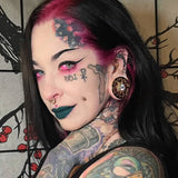 Magnificent Flower Moissanite 14K Ear Gauge Tunnel (2Pcs) - AKAK BODYJEWELRY - ear - tunnel