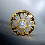 Magnificent Flower Moissanite 14K Ear Gauge Tunnel (2Pcs) - AKAK BODYJEWELRY - ear - tunnel