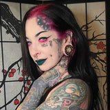 Magnificent Flower Zircon 14K Ear Gauge Tunnel (2Pcs) - AKAK BODYJEWELRY - ear - tunnel