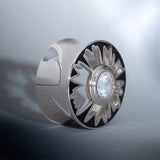 Magnificent Flower Zircon S925 Silver Ear Gauge Tunnel (2Pcs) - AKAK BODYJEWELRY - ear - tunnel