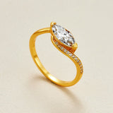 Marquise Cut 1 Carat Moissanite S925 Silver Layered Ring - AKAK BODYJEWELRY - ear - tunnel