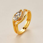 Marquise Cut 1 Carat Moissanite S925 Silver Layered Ring - AKAK BODYJEWELRY - ear - tunnel