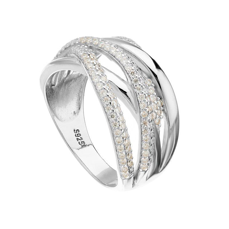 Multi - Band Moissanite S925 Silver Statement Ring - AKAK BODYJEWELRY - ear - tunnel