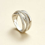 Multi - Band Moissanite S925 Silver Statement Ring - AKAK BODYJEWELRY - ear - tunnel