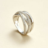 Multi - Band Moissanite S925 Silver Statement Ring - AKAK BODYJEWELRY - ear - tunnel