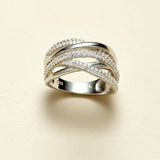 Multi - Band Moissanite S925 Silver Statement Ring - AKAK BODYJEWELRY - ear - tunnel