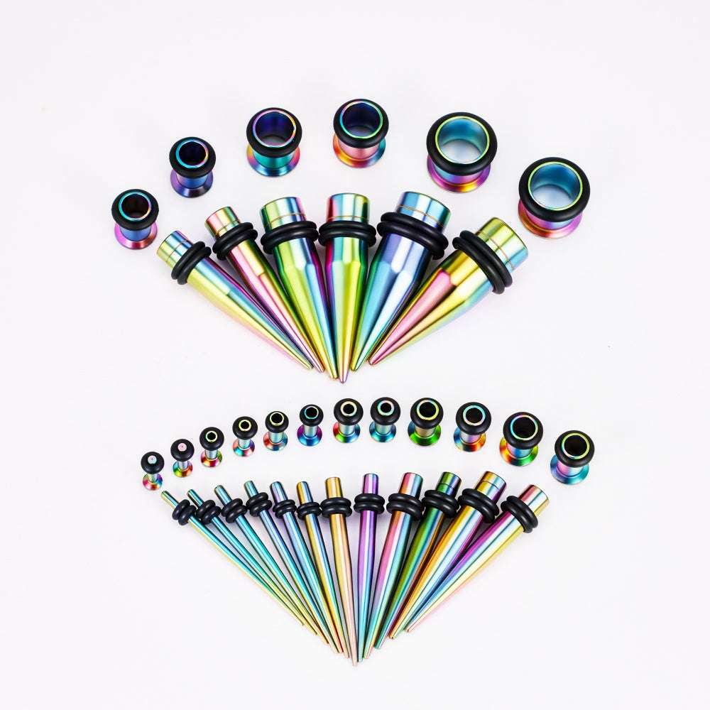 Multi - Color Multicolor Spike Ear Stretching Kit 36Pcs - AKAK BODYJEWELRY - ear - tunnel