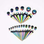 Multi - Color Multicolor Spike Ear Stretching Kit 36Pcs - AKAK BODYJEWELRY - ear - tunnel
