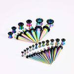 Multi - Color Multicolor Spike Ear Stretching Kit 36Pcs - AKAK BODYJEWELRY - ear - tunnel