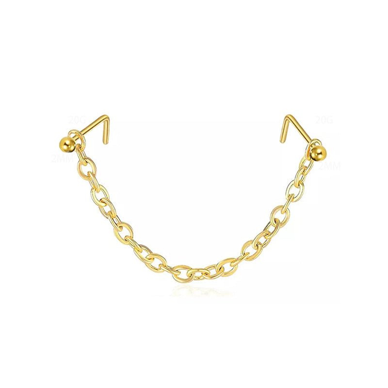 Nose Stud Decoration Earring Piercing Chain - AKAK BODYJEWELRY - ear - tunnel