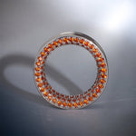 Orange Red Zircon 14K White Gold Stars Shining Ear Gauge Tunnel(2Pcs) - AKAK BODYJEWELRY - ear - tunnel
