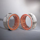 Orange Red Zircon S925 Silver Stars Shining Ear Gauge Tunnel (2Pcs) - AKAK BODYJEWELRY - ear - tunnel