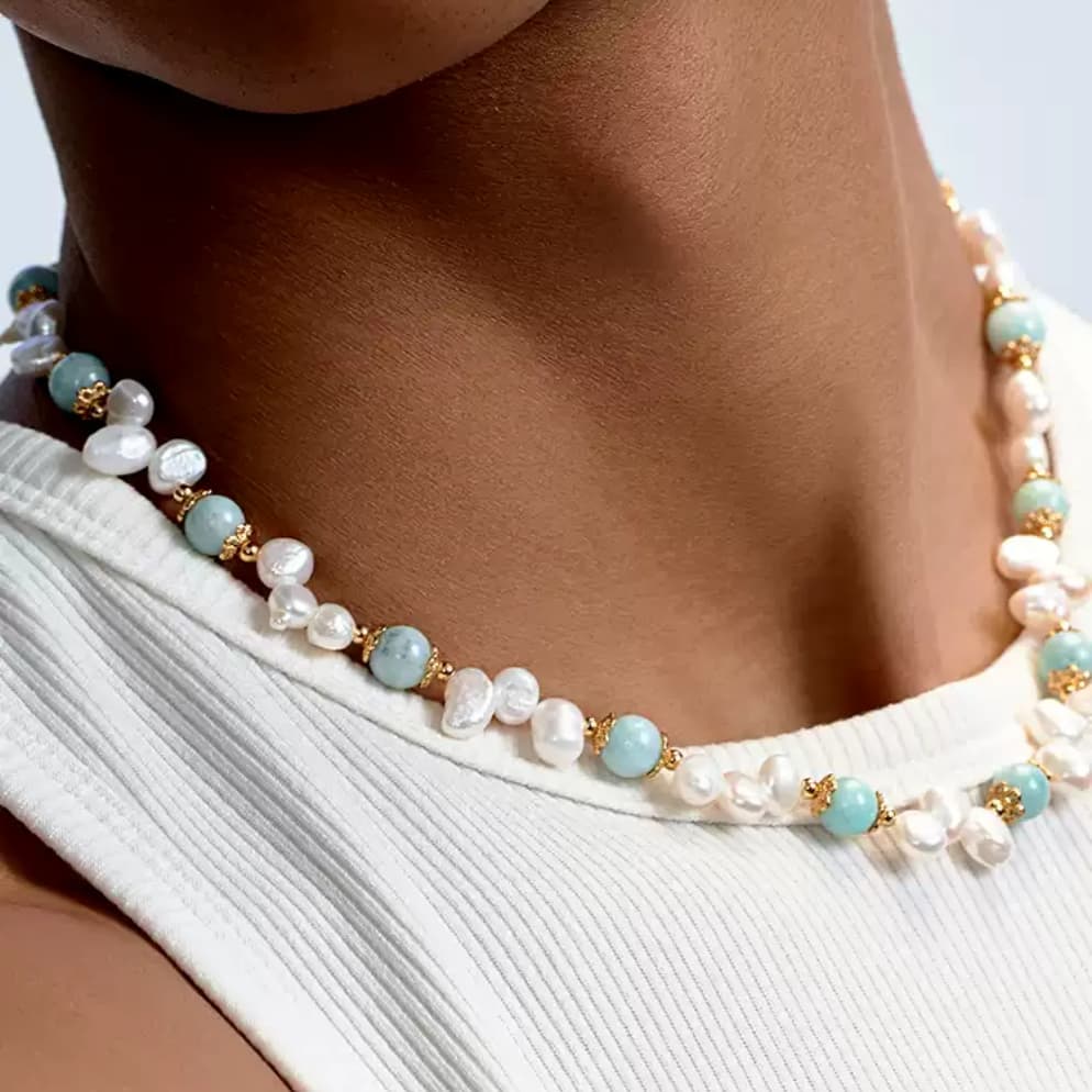 Pearl Serenity Chain Necklace - AKAK BODYJEWELRY - ear - tunnel