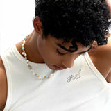 Pearl Serenity Chain Necklace - AKAK BODYJEWELRY - ear - tunnel