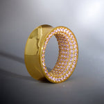 Pink Moissanite 14K Gold Stars Shining Tunnel(2Pcs) - AKAK BODYJEWELRY - ear - tunnel