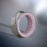 Pink Moissanite 14K White Gold Stars Shining Tunnel(2Pcs) - AKAK BODYJEWELRY - ear - tunnel