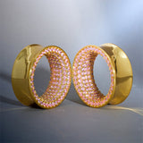 Pink Sapphire S925 Silver Stars Shining Tunnel (2Pcs) - AKAK BODYJEWELRY - ear - tunnel