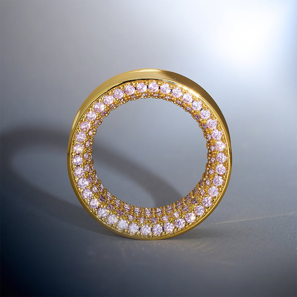 Pink Zircon 14K Gold Stars Shining Tunnel(2Pcs) - AKAK BODYJEWELRY - ear - tunnel