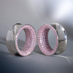 Pink Zircon 8K Stars Shining Tunnel (2Pcs) - AKAK BODYJEWELRY - ear - tunnel
