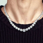 Prism Luxe Gradient Zirconia Chain Necklace - AKAK BODYJEWELRY - ear - tunnel