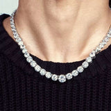 Prism Luxe Gradient Zirconia Chain Necklace - AKAK BODYJEWELRY - ear - tunnel