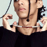 Prism Luxe Gradient Zirconia Chain Necklace - AKAK BODYJEWELRY - ear - tunnel