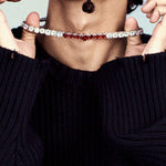 Prism Luxe Gradient Zirconia Chain Necklace - AKAK BODYJEWELRY - ear - tunnel