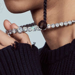 Prism Luxe Gradient Zirconia Chain Necklace - AKAK BODYJEWELRY - ear - tunnel