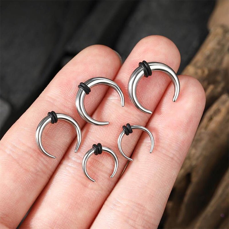 Punk Cowhorn Nose Piercing - AKAK BODYJEWELRY - ear - tunnel