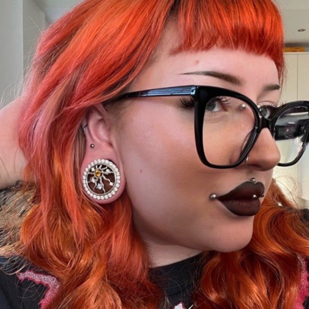 Radiance of Life Moissanite S925 Silver Ear Gauge Tunnel (2Pcs) - AKAK BODYJEWELRY - ear - tunnel