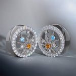 Radiance of Life Zircon 14K Ear Gauge Tunnel (2Pcs) - AKAK BODYJEWELRY - ear - tunnel