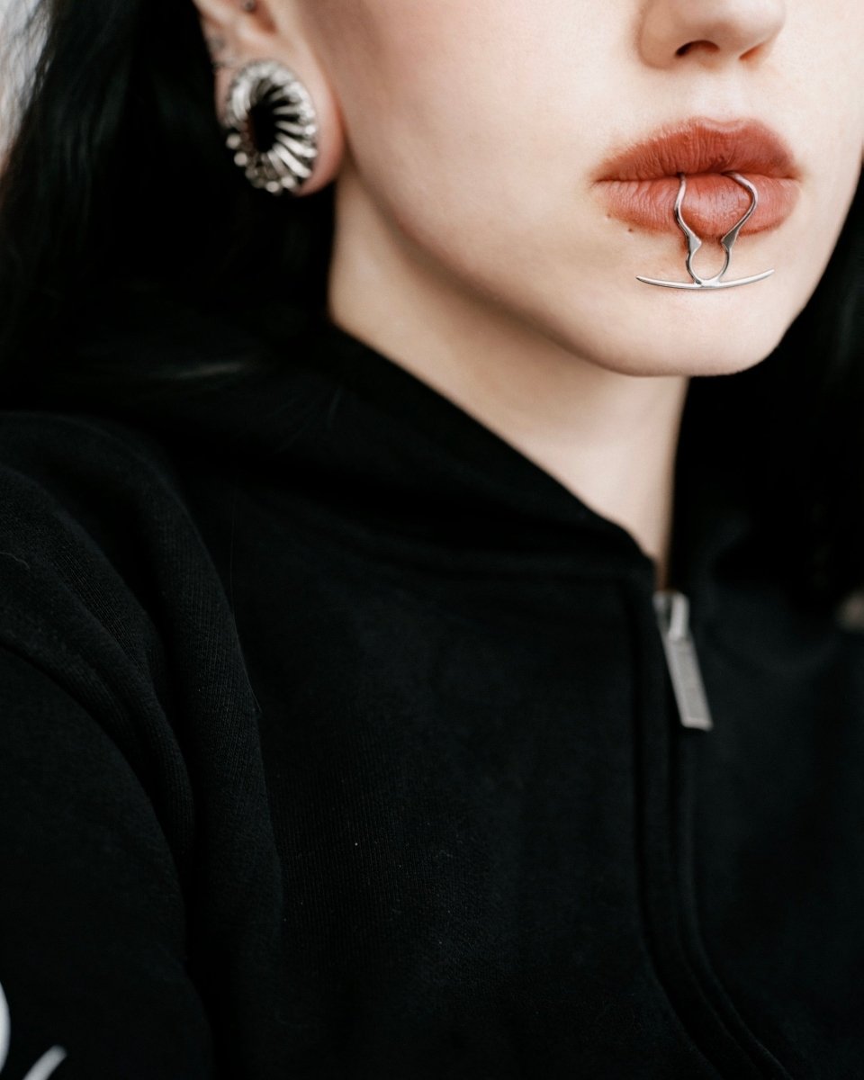 Rebel Noir Lip Cuff - AKAK BODYJEWELRY - ear - tunnel