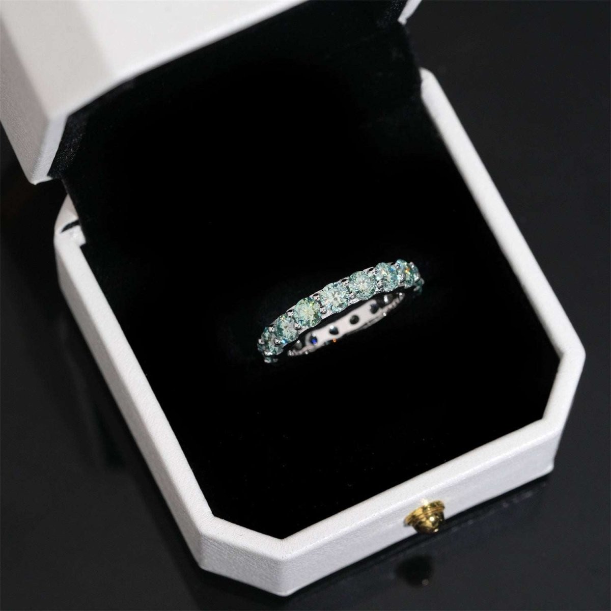 S925 4mm Moissanite Eternity Band Ring - AKAK BODYJEWELRY - ear - tunnel