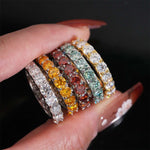 S925 4mm Moissanite Eternity Band Ring - AKAK BODYJEWELRY - ear - tunnel