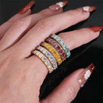 S925 4mm Moissanite Eternity Band Ring - AKAK BODYJEWELRY - ear - tunnel