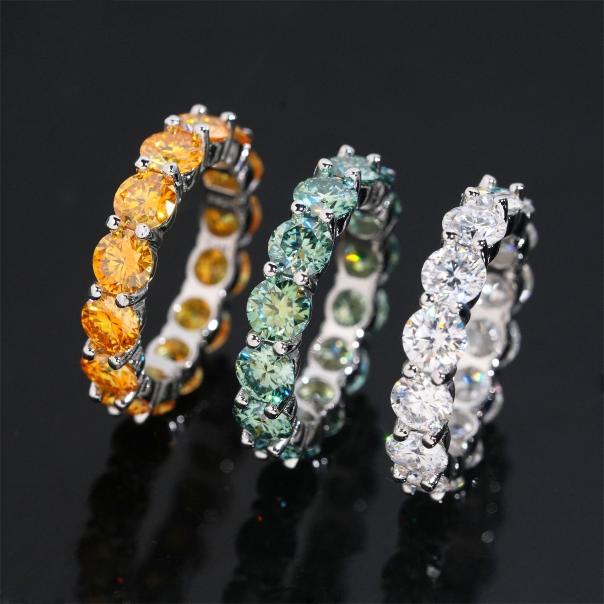 S925 5mm Moissanite Eternity Band Ring - AKAK BODYJEWELRY - ear - tunnel