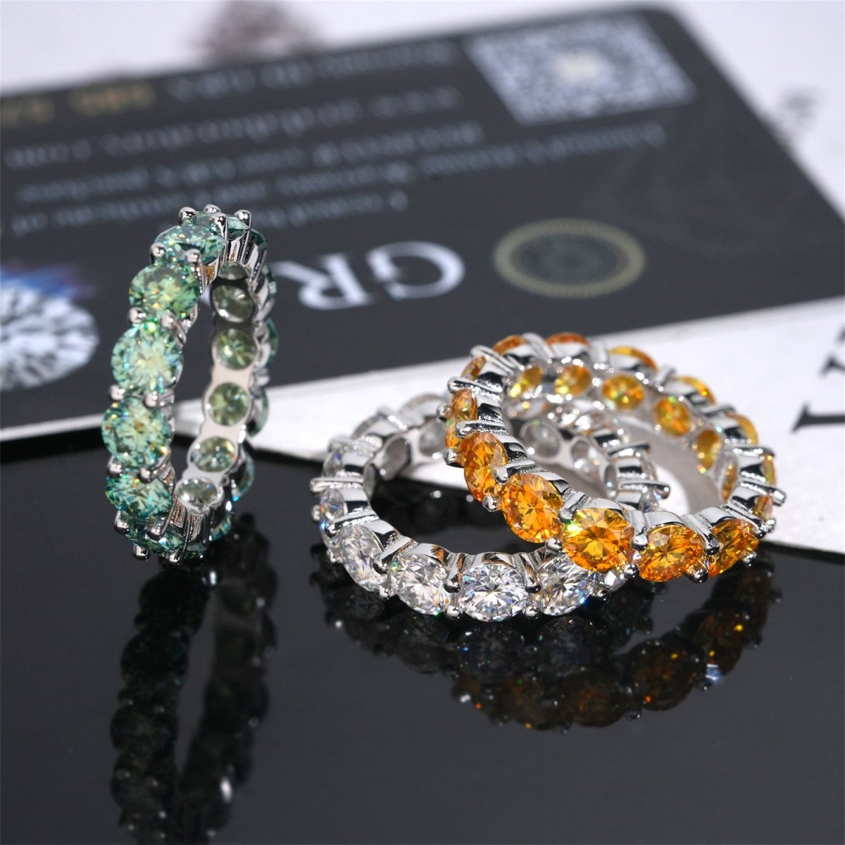 S925 5mm Moissanite Eternity Band Ring - AKAK BODYJEWELRY - ear - tunnel